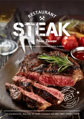 Brown Rustic Steak Promotion Poster
