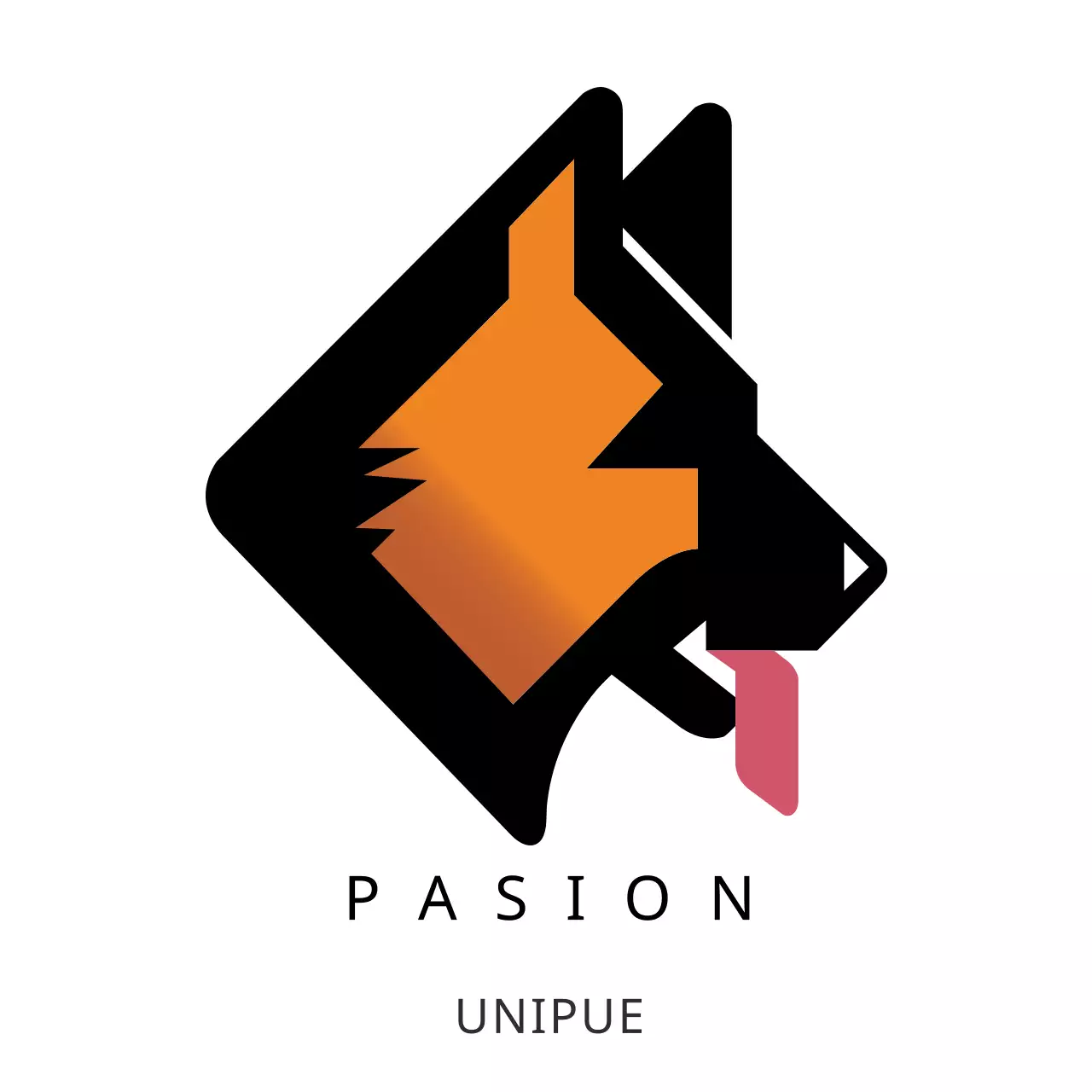 Orange Modern Dog Logo
