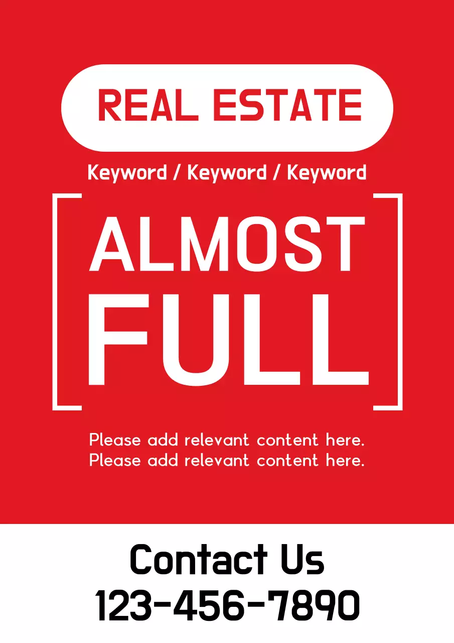 Red Modern Real Estate Promotion Poster