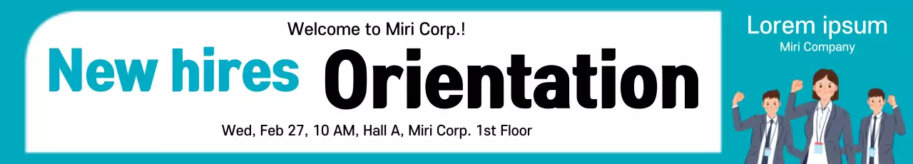 Banner de anúncio de orientação simples azul-petróleo