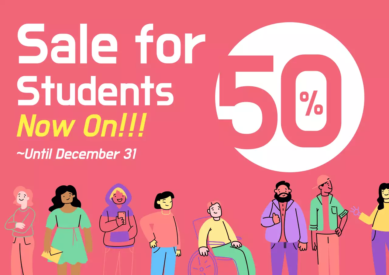 Poster Promosi Mahasiswa Trendi Warna Pink