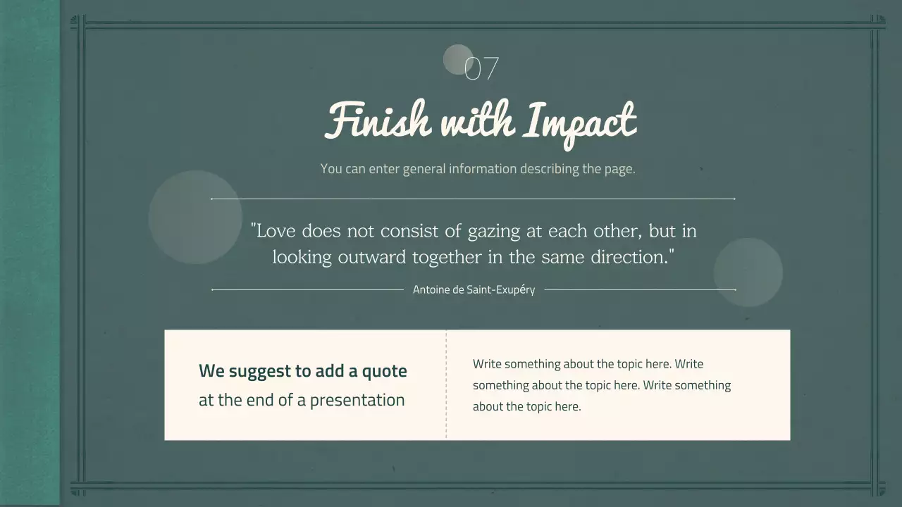 초록색 노트컨셉의 설득력 있는 프레젠테이션