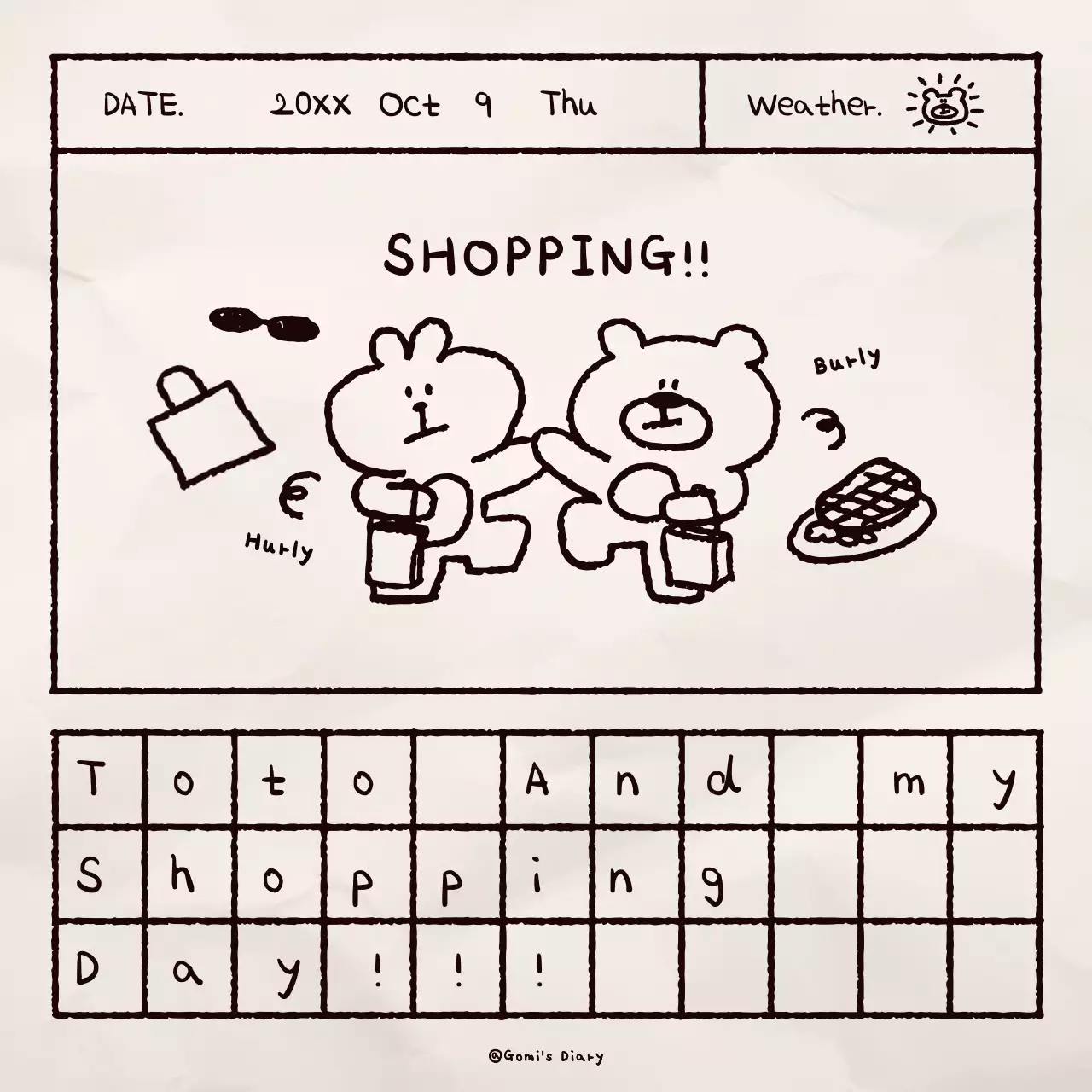 Beige Simple Diary Planner Social Media Post