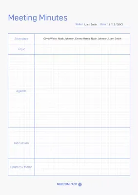 Minutes in a grid pattern with white and blue points
