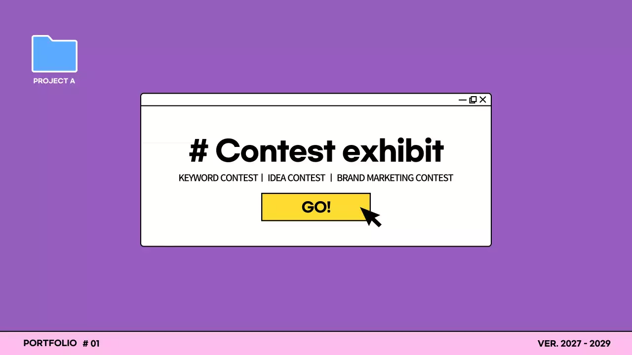 Portfolio of colorful computer screen concepts