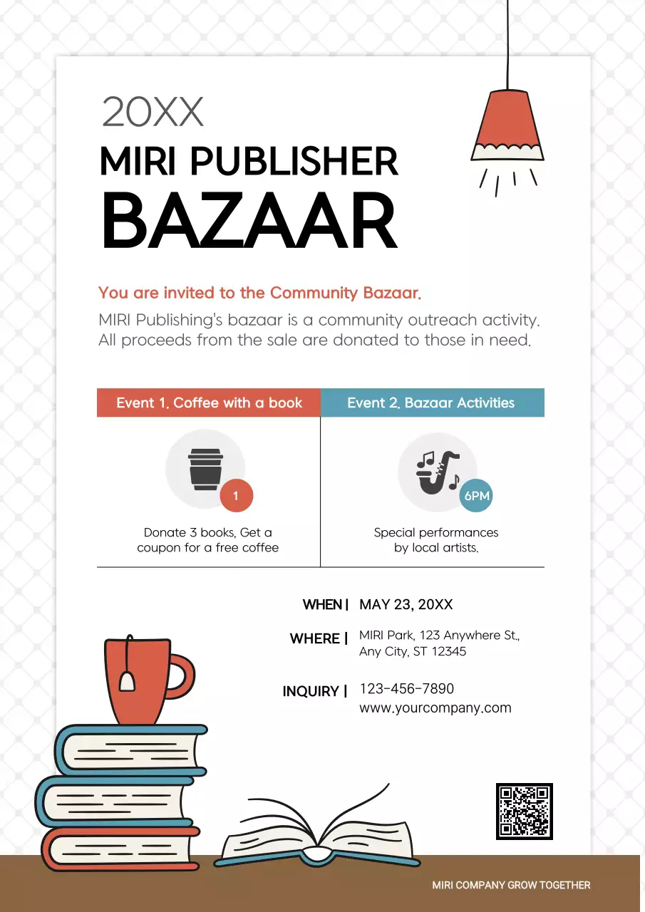 Red Modern Bazaar Announcement Poster