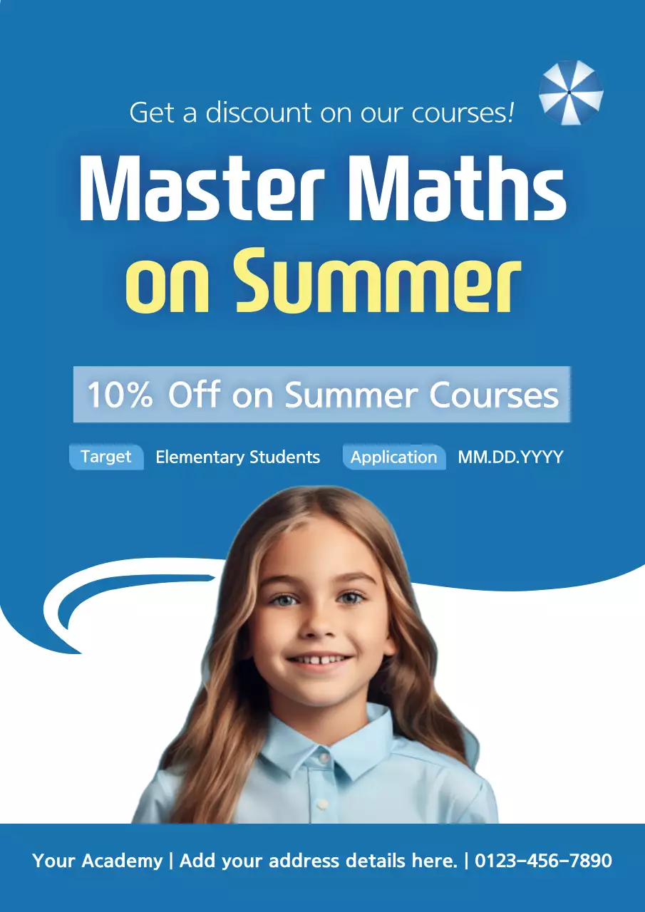 Blue Modern Math Promotion Poster