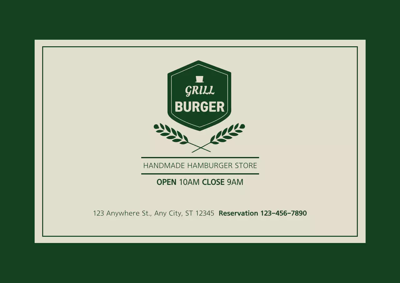 Green Simple Hamburger Promotion Poster