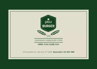 Green Simple Hamburger Promotion Poster