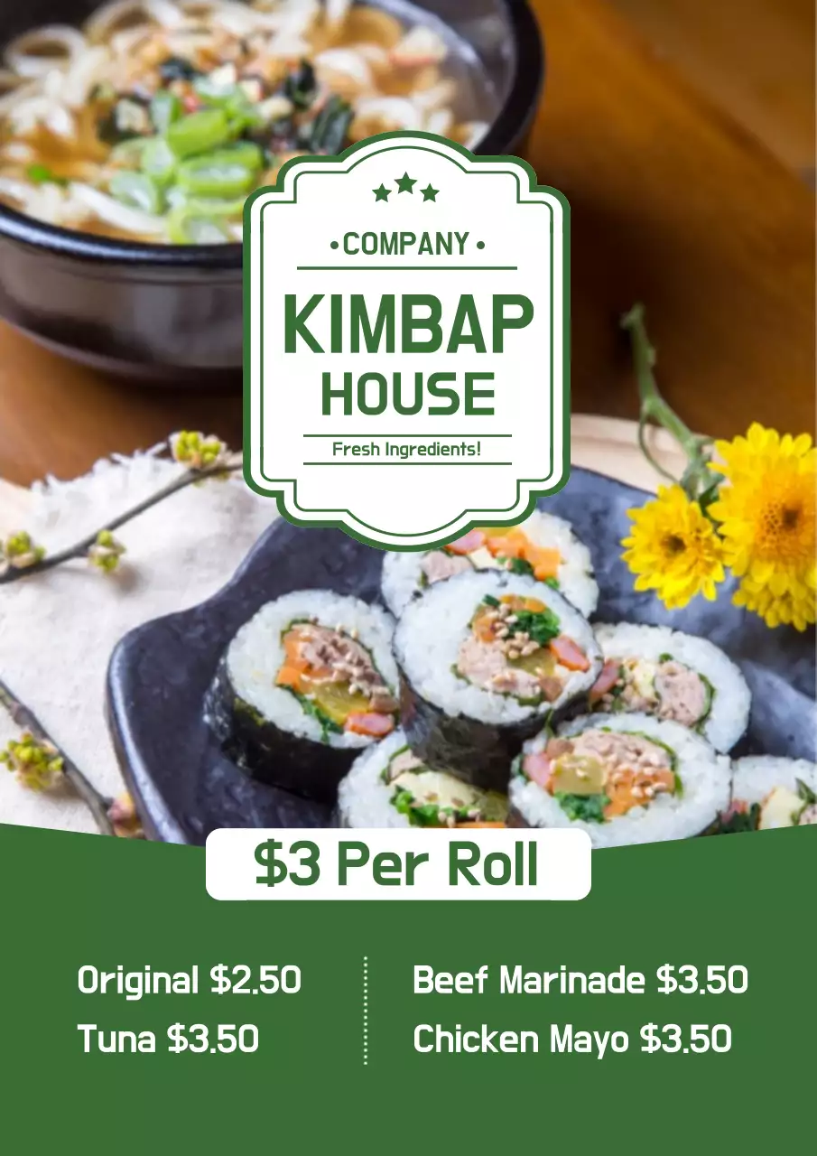 Green Modern Food Promotion Poster