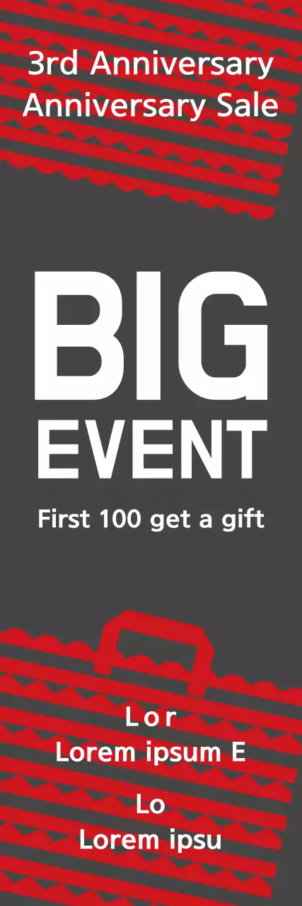 Banner promocional de venda em negrito vermelho