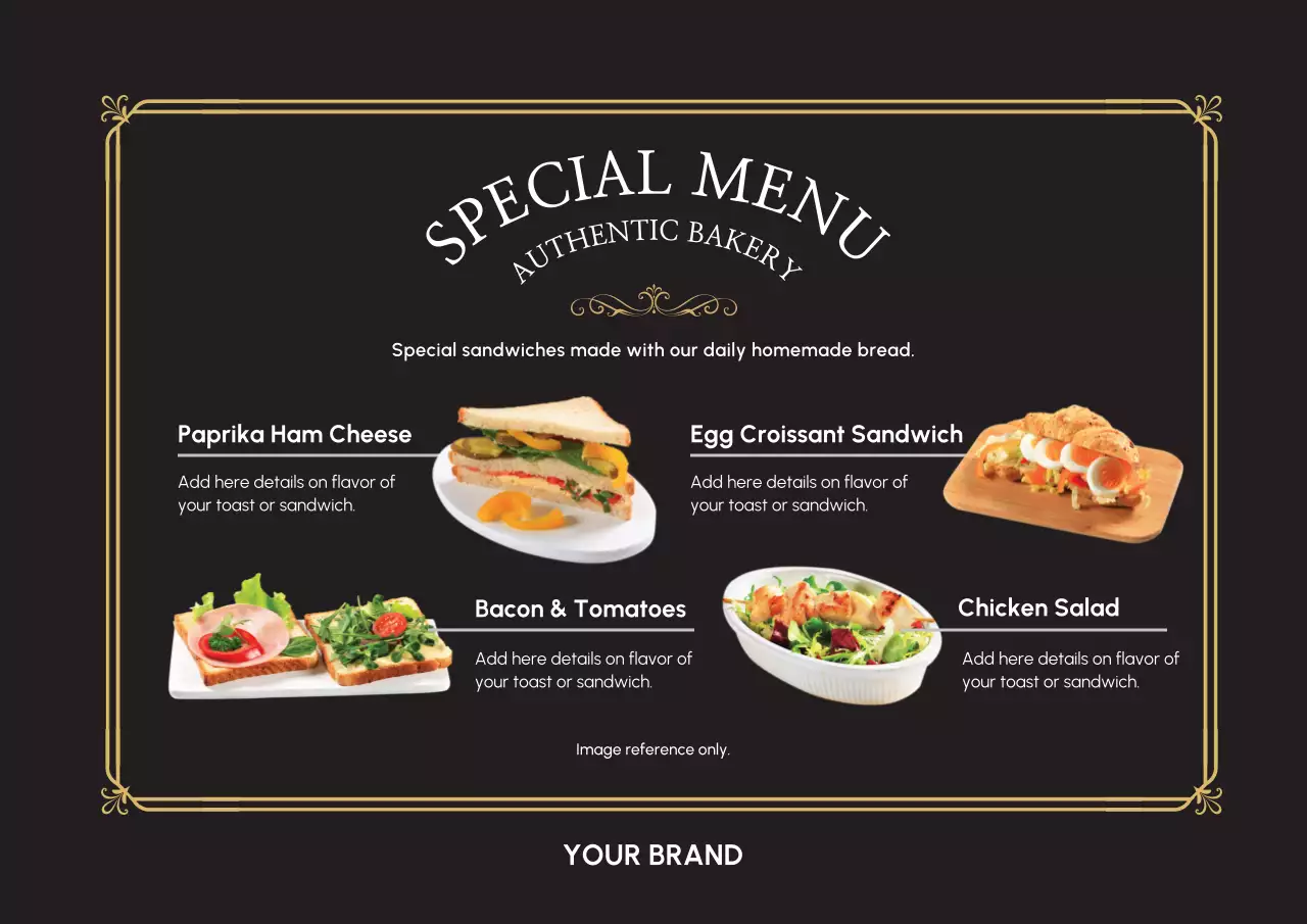 Black Elegant Menu Promotion Poster