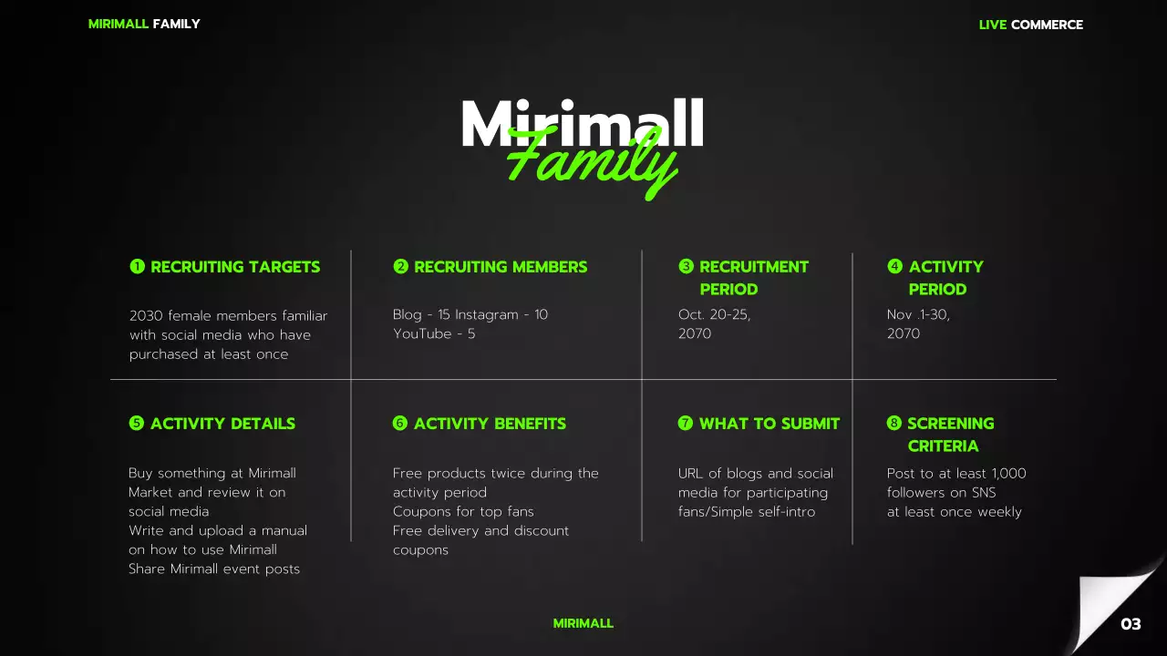 A simple black and lime green mall Black Friday event planner