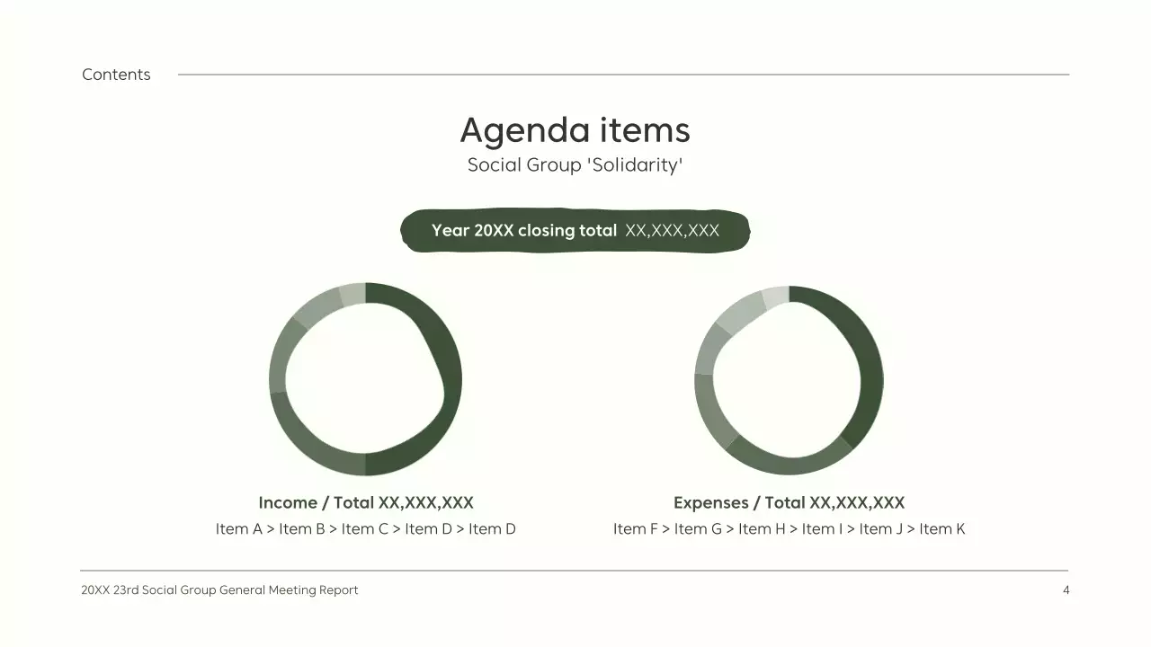 Clean AGM report with cute green illustrations