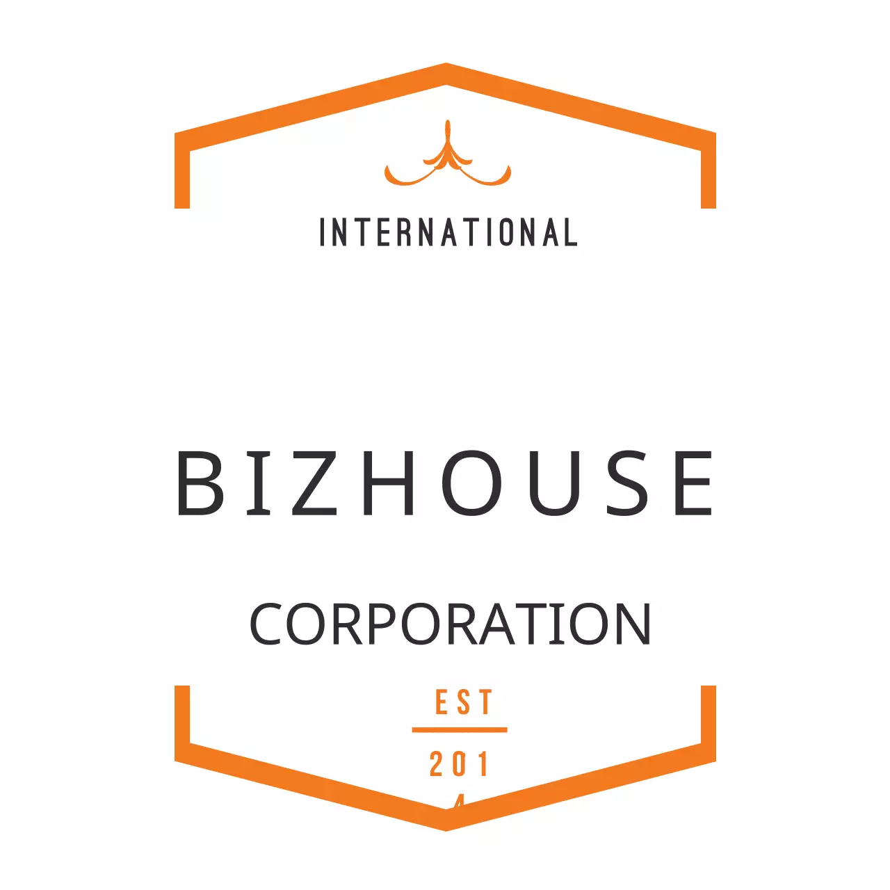 Orange Minimal Business Card Logo