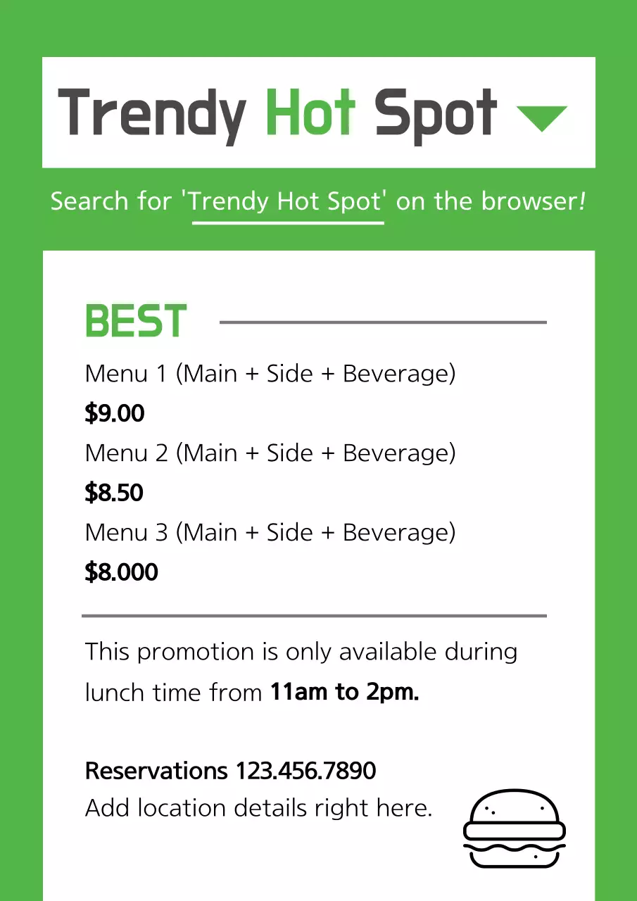 Green Simple Lunch Promotion Poster