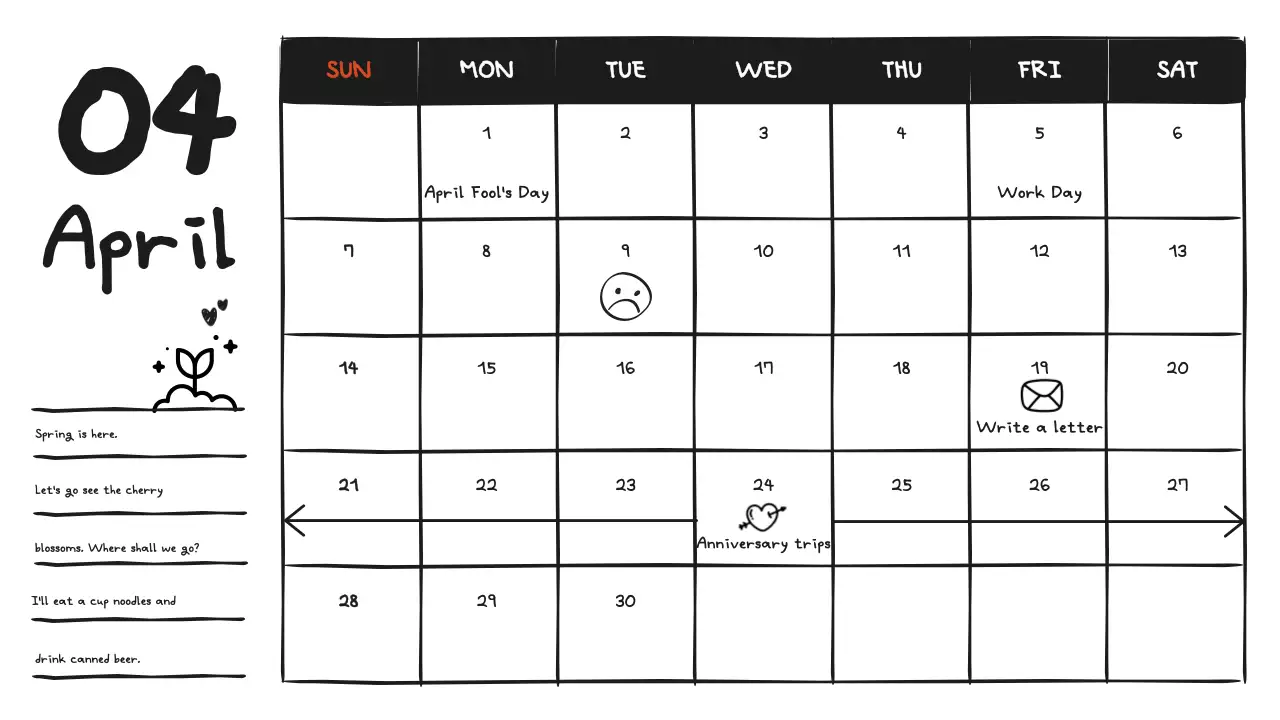 Black Minimal Diary Planner Presentation