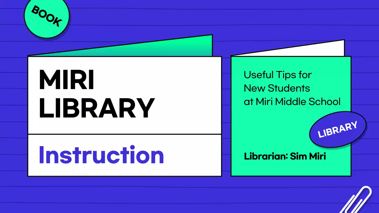 A guide to using the blue and mint middle school library