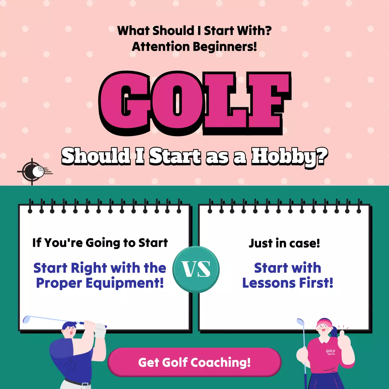 Pink Modern Golf Promotion Instagram Post