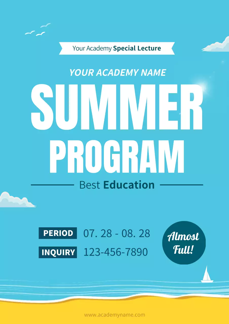 Blue Minimal Education Promotion Poster