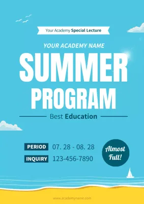 Blue Minimal Education Promotion Poster