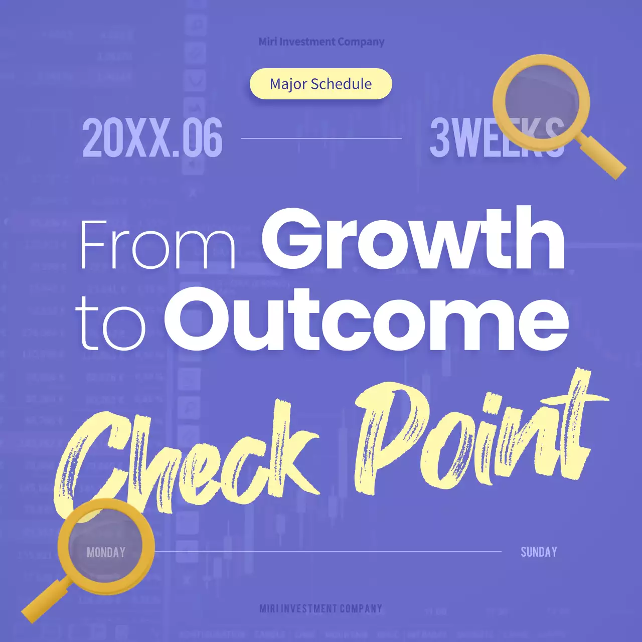 Purple Modern Investment Schedule Social Media Post