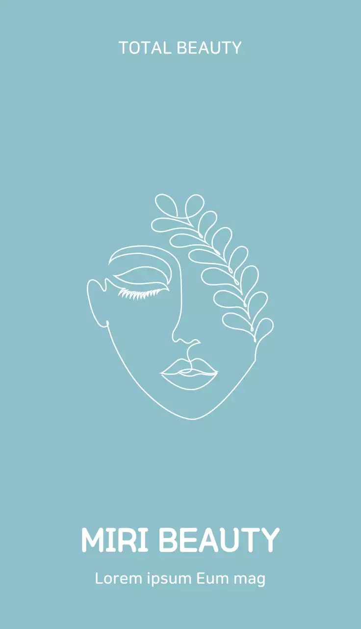 Blue Minimalist Beauty Advertisement Business Card