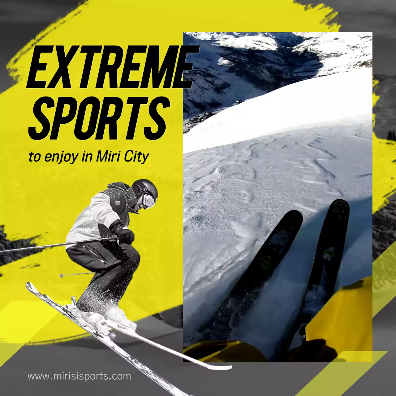 노란색의 여행지 익스트림 스포츠 홍보
