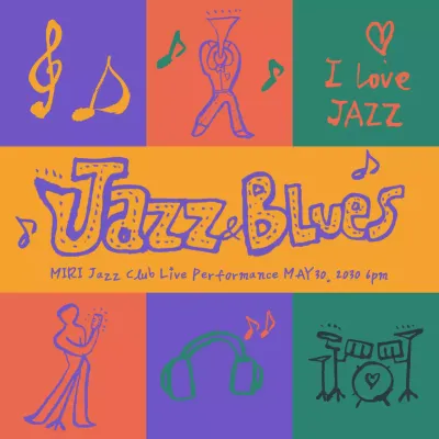 Orange Retro Jazz Event Social Media Post