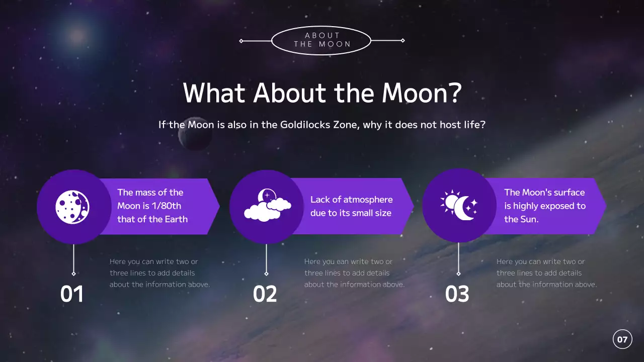 Exploring the universe, planets and earth in purple and black