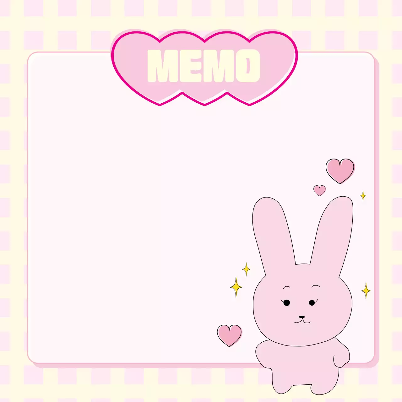 Pink Cute Memo Notes Social Media Post