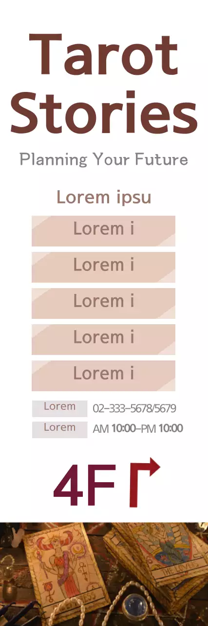 Banner promocional de tarô tradicional marrom