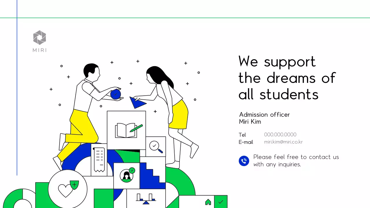 Green and blue school intro theme