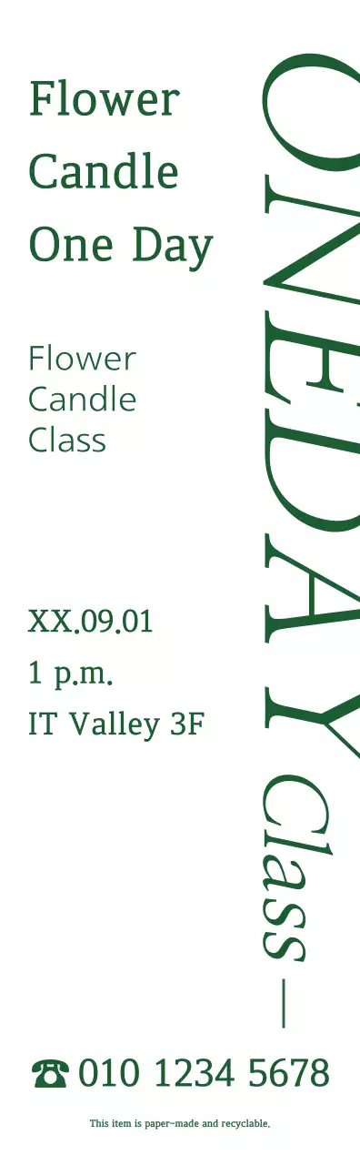 Tentang kelas satu hari ini: lilin bunga bergaya pualam berwarna hijau yang sederhana, sentimental, dan hijau