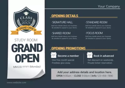 Grey Professional Study Announcement Poster