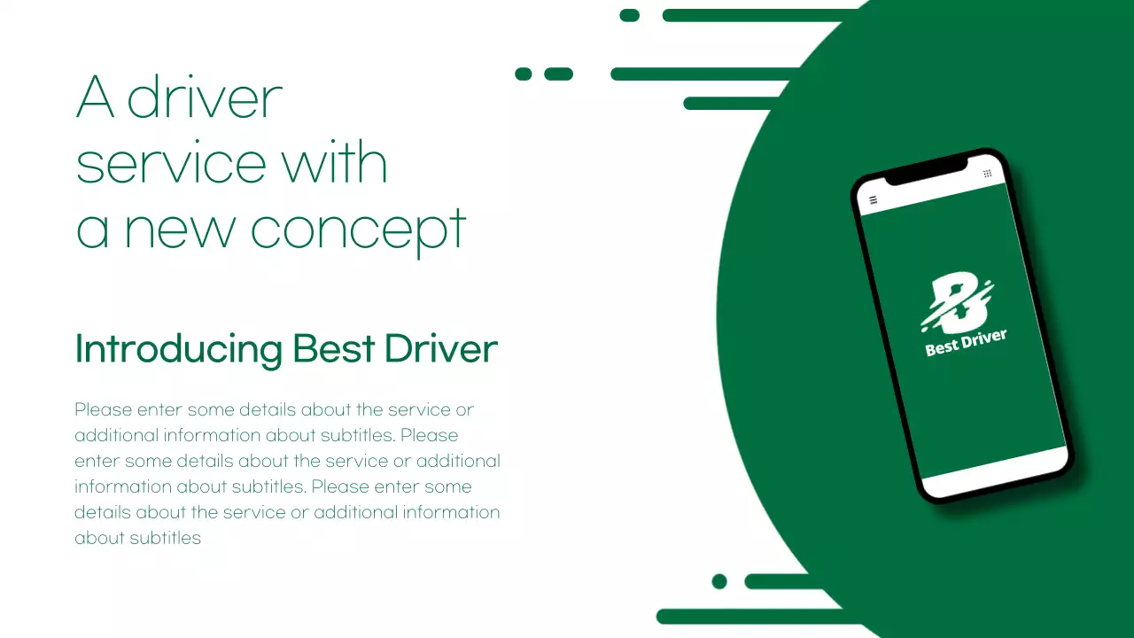 Green Minimal Driver Service Promotion Presentation