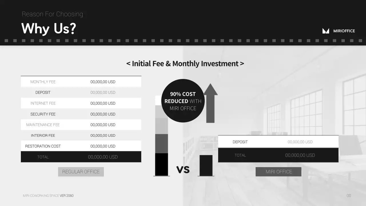 Monotone simple film concept shared office proposal
