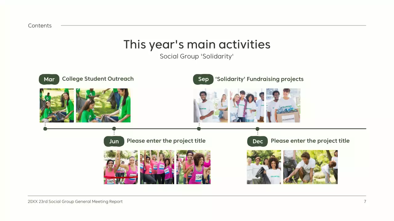 Clean AGM report with cute green illustrations