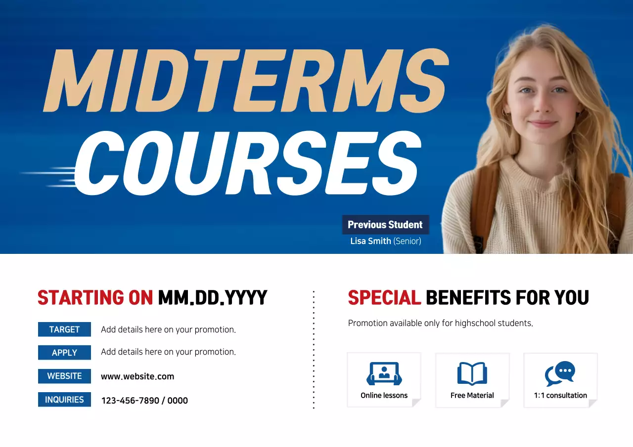 Blue Modern Midterm Promotion Poster