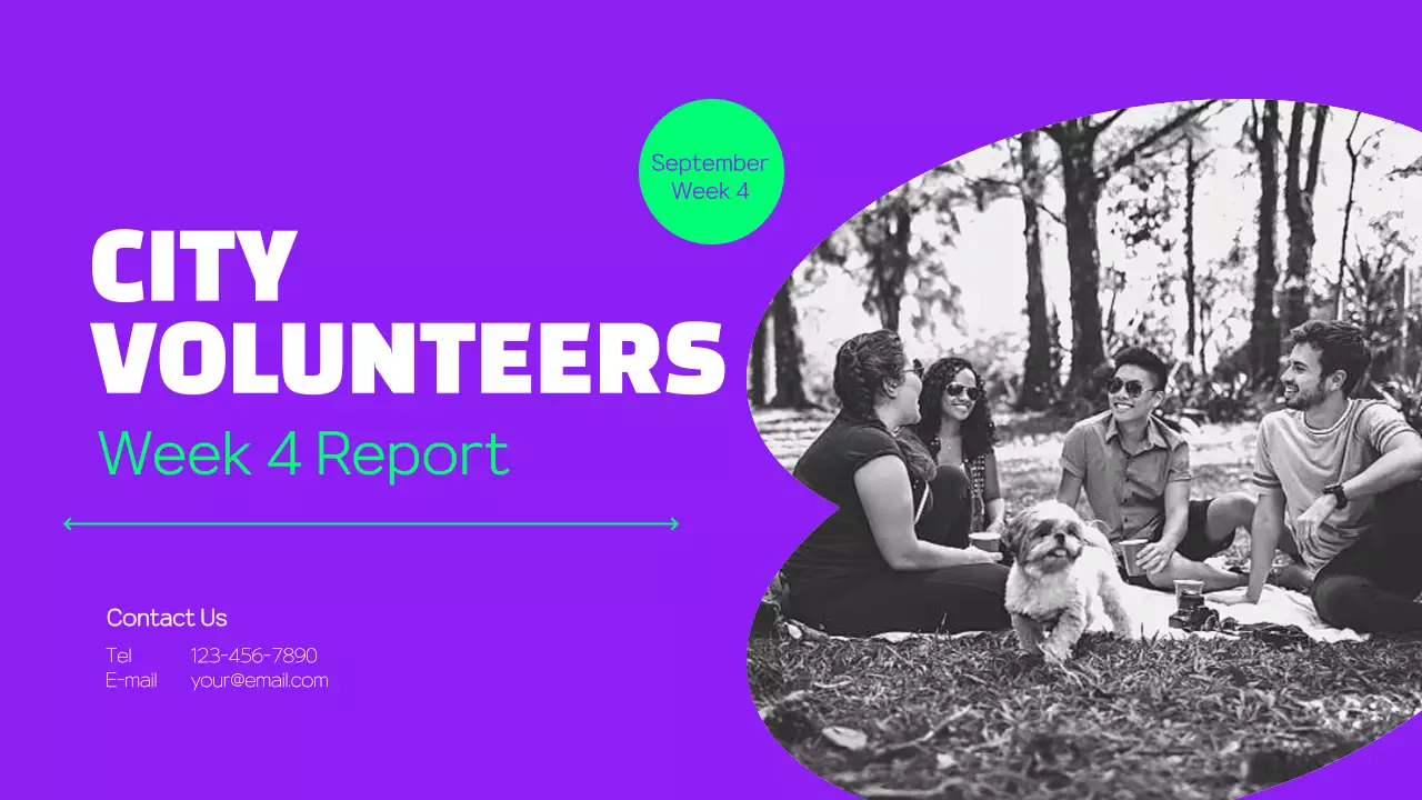 Purple Modern Volunteer Report Presentation
