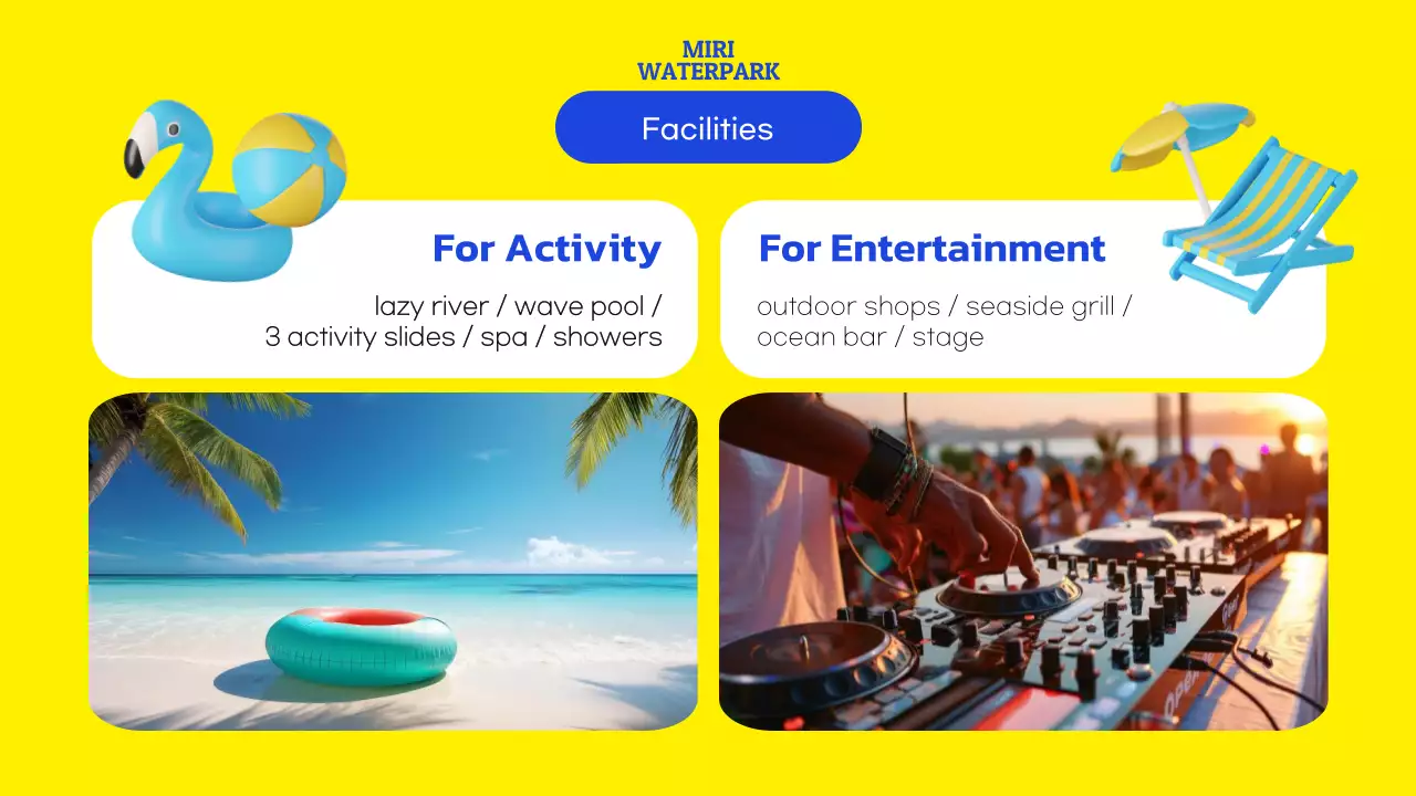 블루 플레이풀 워터파크 프로모션 프리젠테이션