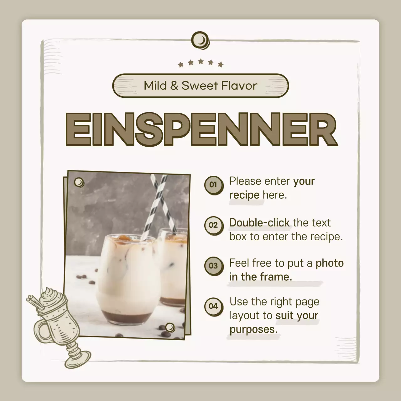 Beige Simple Cafe Recipe Instagram Carousel