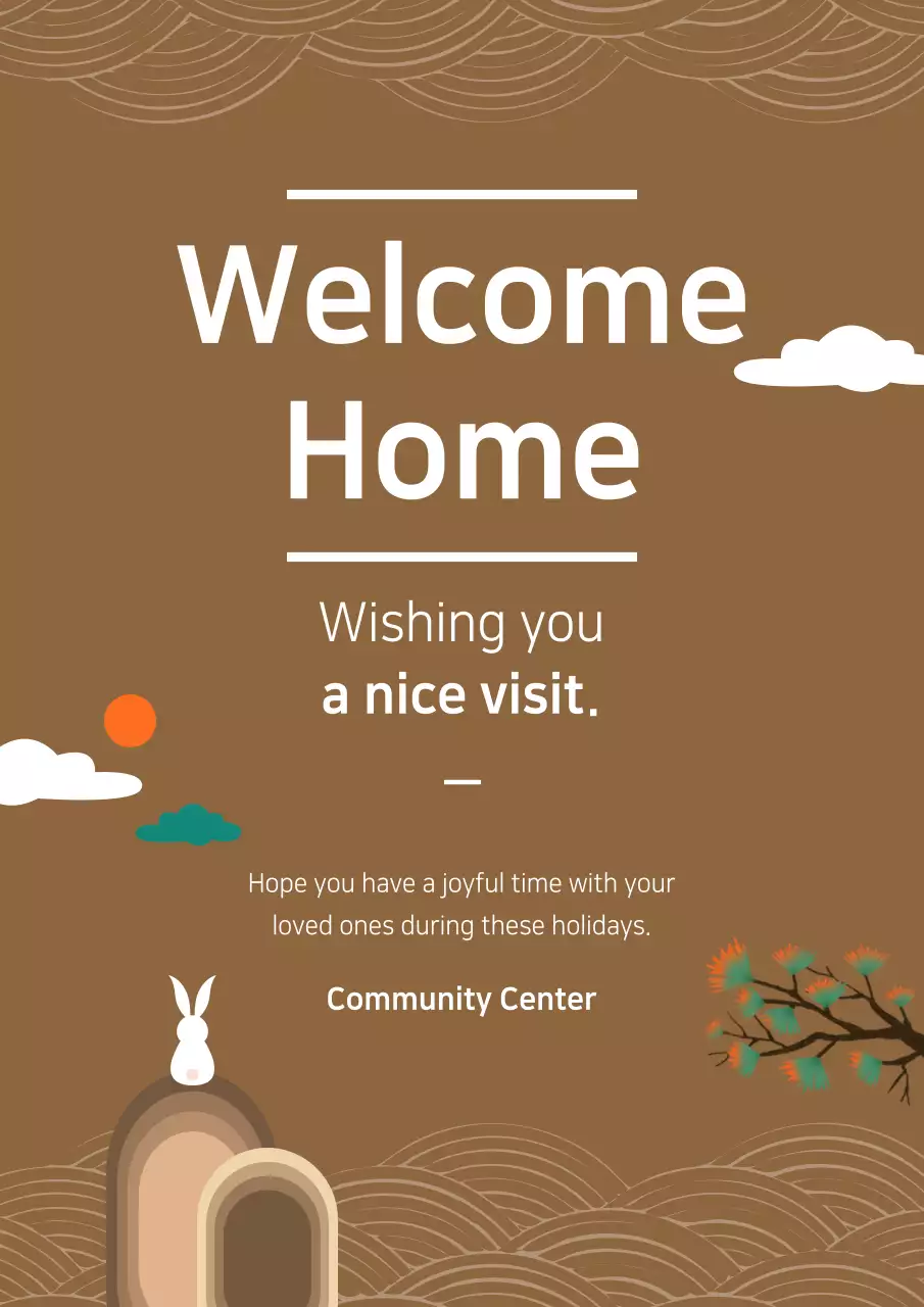 Brown Minimal Home Announcement Poster