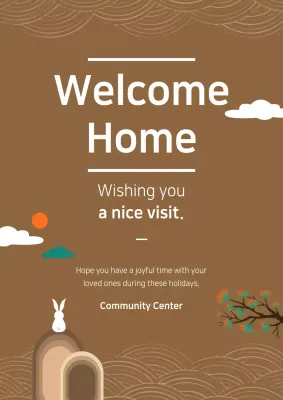 Brown Minimal Home Announcement Poster