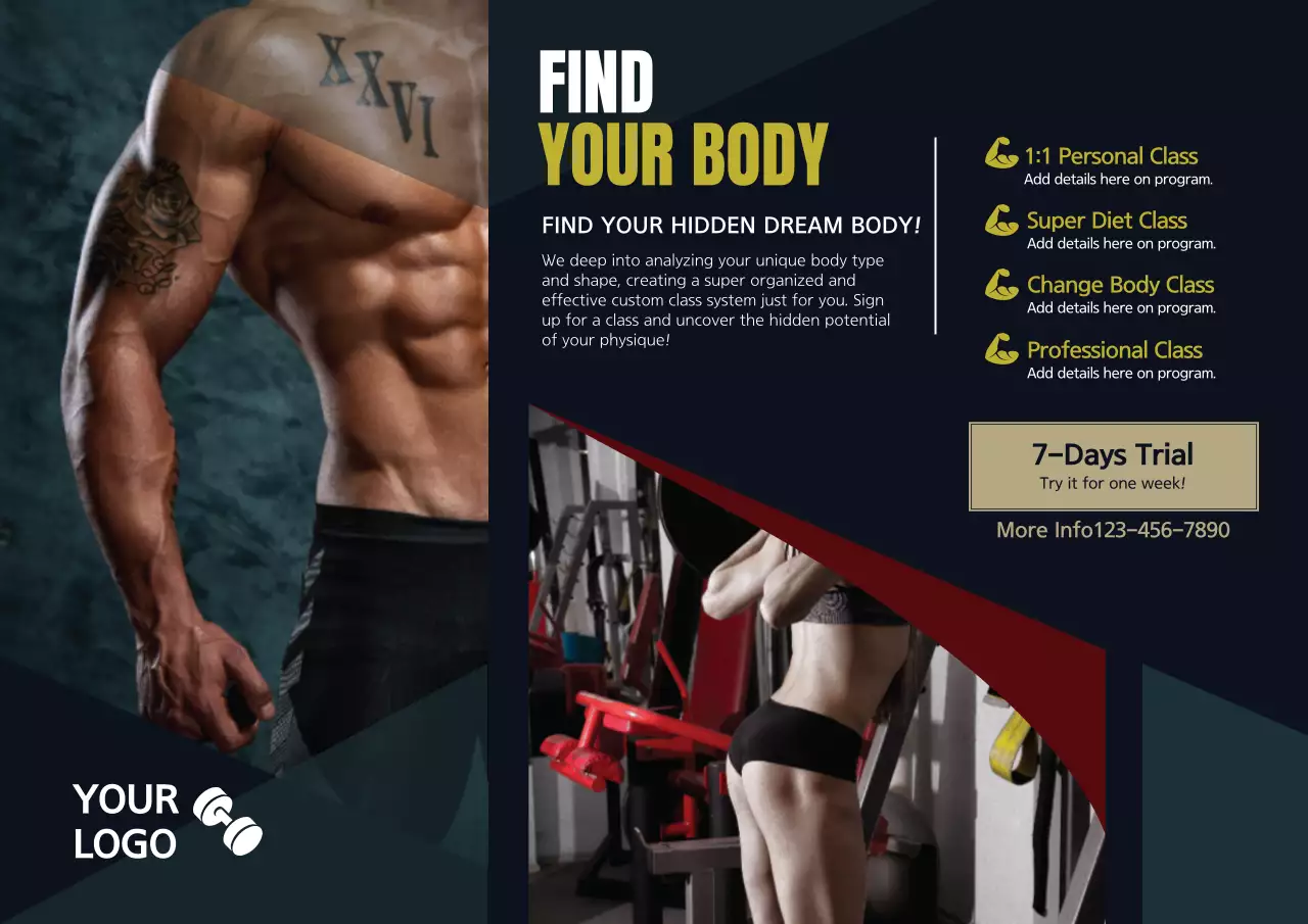 Black Modern Fitness Promotion Poster