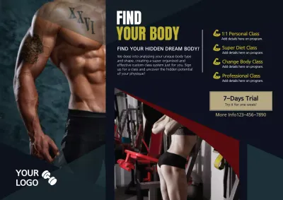 Black Modern Fitness Promotion Poster
