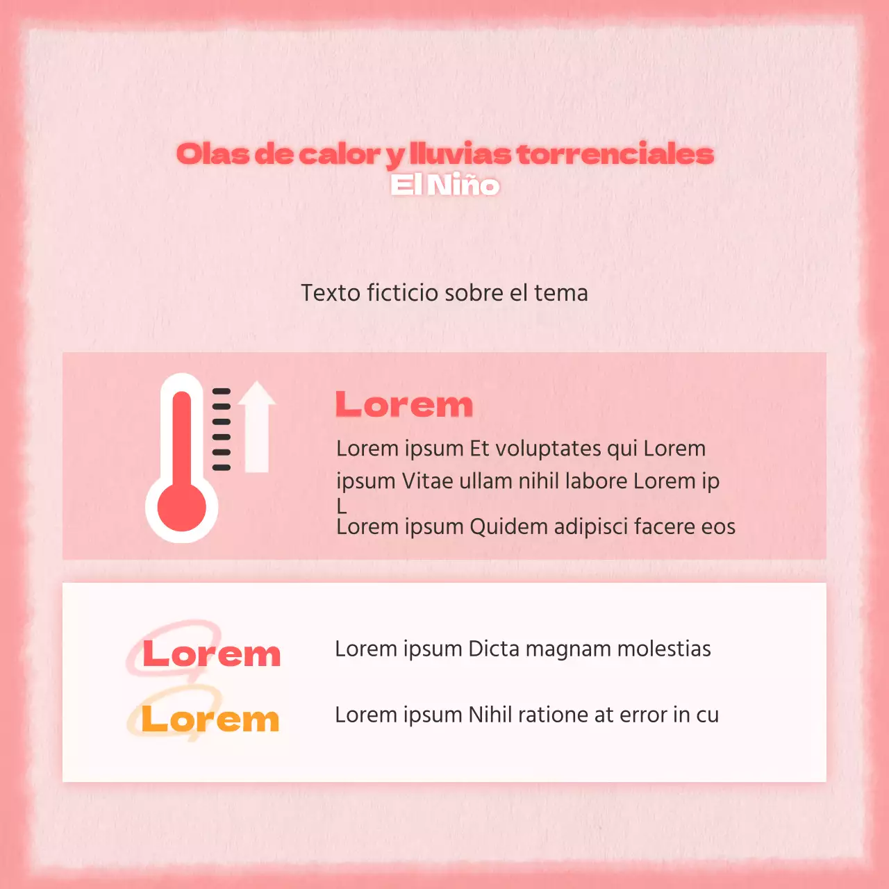 Observaciones climáticas en rosa y rojo