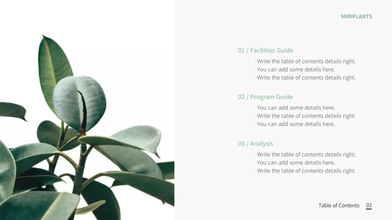 Green & White Theme Plant Template