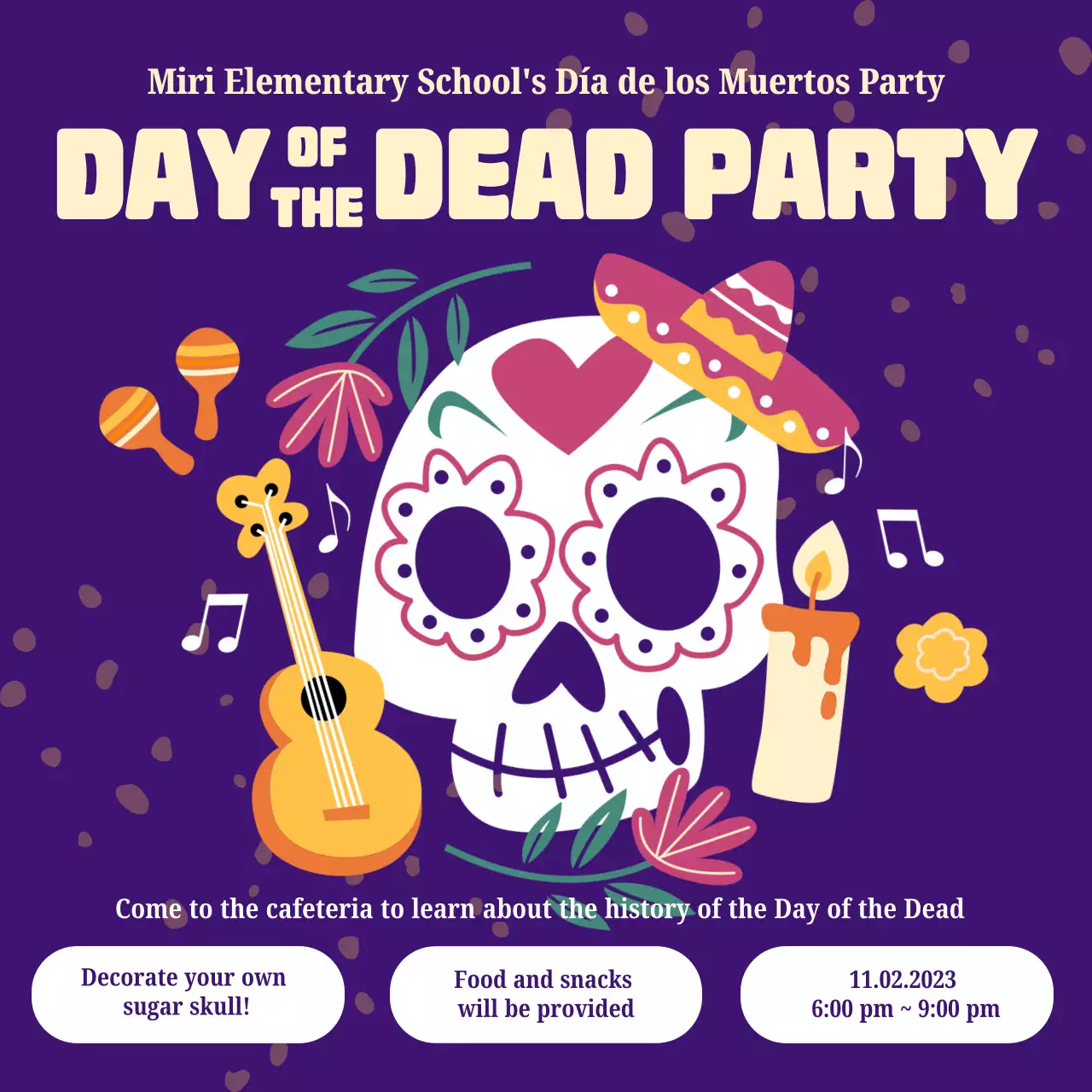 Purple Cultural Party Announcement Social Media Post