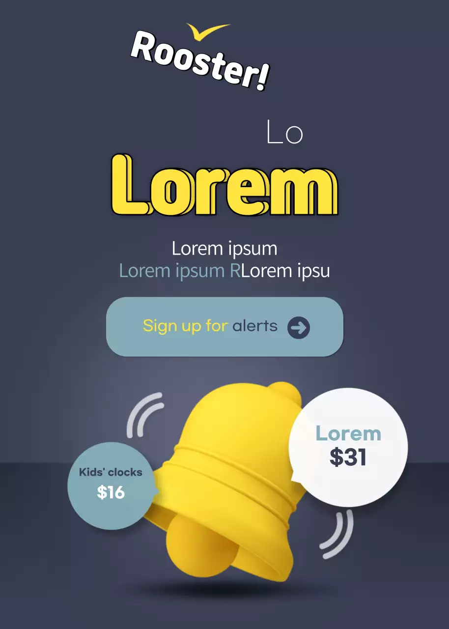 Poster Promosi Alarm Minimal Biru